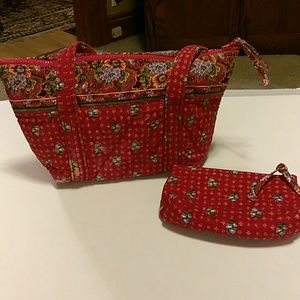Vera Bradley vintage small red shoulder bag.